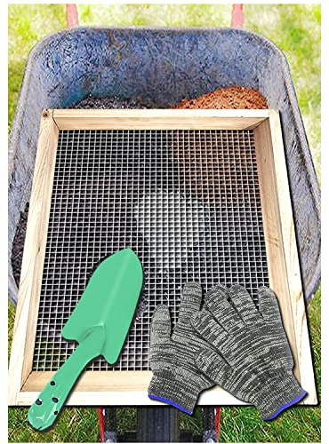 Soil Sifter, Dirt Sifter for Gardening, Compost Sifter, Garden Sieve, Light Wood Sifter for Rocks, Screen Sifter Top Soil/Peat Moss/Worm/Leaves/Loam Soil/Sand,Great Garden Tool for Plants & Vegetables