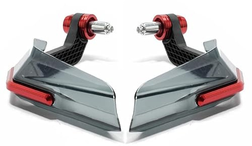 VOBOR Motorrad Handschutz,Motorbike hand guards hochfester,Schlagfester Lenker Windabweiser für 18mm 21mm Lenker(Rot)