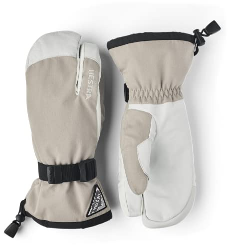 Hestra Unisex Powder Gauntlet 3-Finger Glove I Lederhandschuh für alpine Skifahren & Alltag Winterkleidung - Beige - 10
