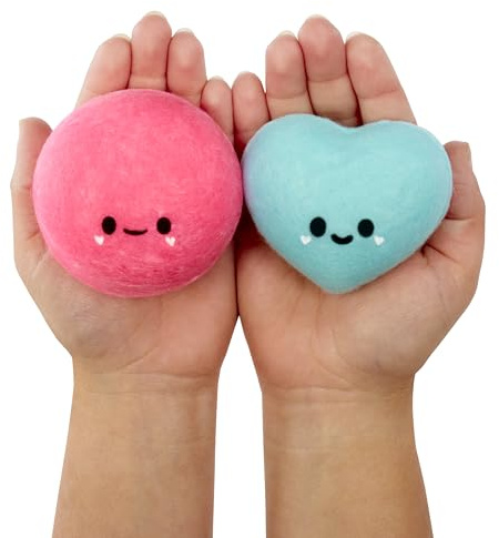 Fluffie Stuffiez Minis – Runder Bonbon und Herz-Bonbon – Weiche und Knautschige Mini-Sammelstücke – Überraschung beim Auspacken – Taktiles- und Fidget-Spiel zum Selbermachen – für Kinder ab 4 Jahren