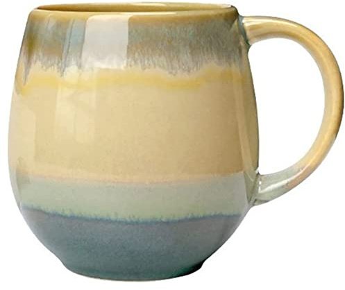 VollfitYYu Porzellan Kaffeebecher 500ml Große Kaffeetasse mit Griff Keramik Teetasse Trinkbecher Bürotasse Frühstücksbecher Kakaobecher für Heiß- und Kaltgetränke (Blau)