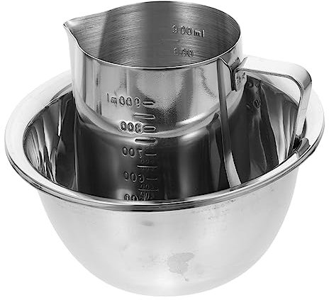 LIFKOME 1 Juego Herramienta de calefacción crisol de Cera al baño maría crisol para derretir Mantequilla Manteca crisol de Acero Inoxidable Olla de Mantequilla de Metal Chocolate Vela