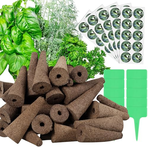 110Pcs Seed Pod Kit Hydroponic Systems Hydroponic Sponge Kit with 50 Grow Sponges 50 Pod Labels 10 Tags for Indoor Easy to Use Seed Starter Sponges Water Absorbent Grow Sponge Kit