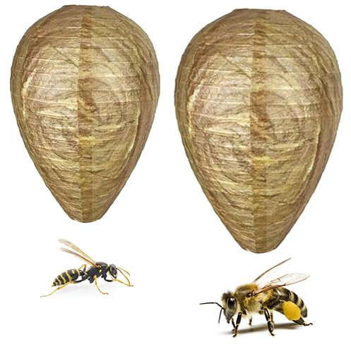 2 pezzi di nido di vespe resistente alle intemperie, anti-vespe, espe a lungo termine, preventivo contro il wasp, trappola per vespe, nido artificiale, allontanare le api, anti calabroni per balconi