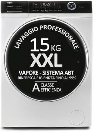 Haier I-Pro Series 7 Plus HW150-BP14986E Machine à laver 15 kg 1400 tours Moteur inverseur BPM Panier XXL éclairé Classe A H x L x P (cm) 98 x 70 x 63 Blanc