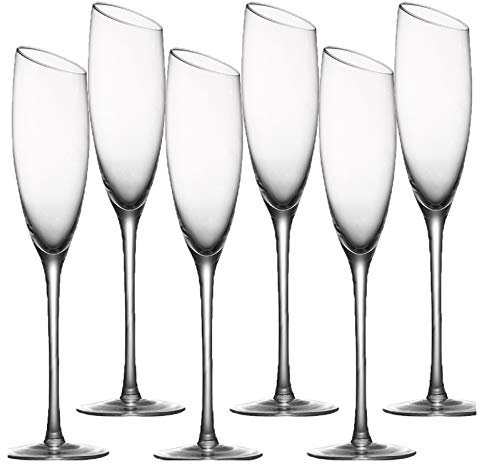 Zhaoj24-05 Verres De Champagne Verres à Champagne à Pied incassables, réutilisables, verrerie for Lave-Vaisselle, Verre à vin Rouge Haut de Gamme, Verre à vin Mousseux-6 pièces. Flute Champagne
