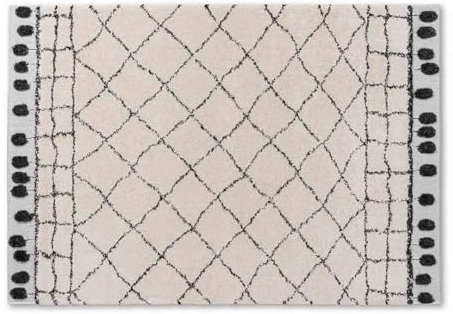 Schöner Wohnen Kollektion kuscheliger Teppich für Wohnzimmer, Schlafzimmer, weicher Hochflorteppich Muster, modernes Design, Hoch-Tief-Struktur, Teppich weiß 140x200 cm