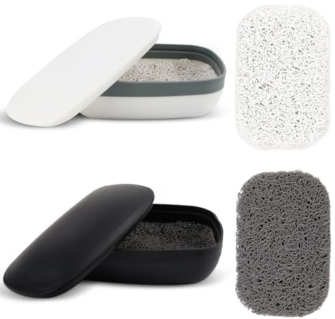 TUZHE Seifendose Reise Wasserdicht 2 STK, Premium Seifenschale mit Ablaufsieb und Sisal Seifensäckchen Seifenbox für zu Hause oder auf Travel