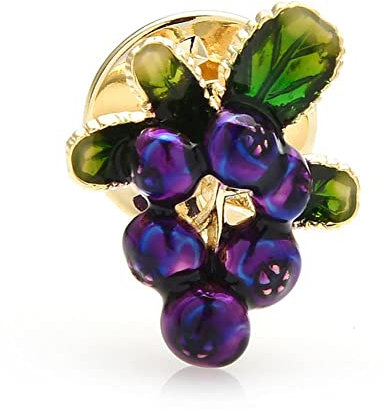 QQYDZSW Brosche Pin Corsage Art Deco Blaue Kirsche Kragen Pins for Frauen Unisex Emaille Niedliche Früchte
