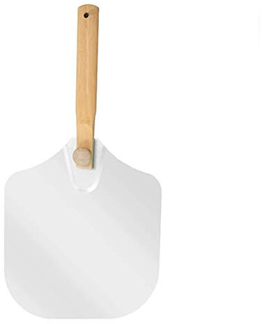 WOTZOV Pizza Paddle Aluminum Metal Pizza Peel,Pizza Spatula for Pizza Stone with Foldable Wood Handle Easy Storage Pizza Paddle 12 X 14 Inch