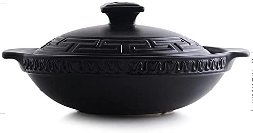 Cazuela de cerámica Cazuela de Barro Cazuela para estofado Olla para Sopa Cazuela de Piedra Cazuela para Sopa Cazuela de cerámica a Gas para el hogar Resistente a Altas Temperatura