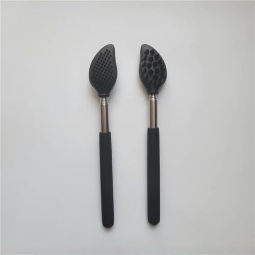 EWMKEODCA Rückenkratzer aus Metall, ausziehbar, multifunktional, Handmassagegerät, Silikon-Gesichtsreinigungsbürste, mit langem Griff, Geschenk für Mann, Vater, Frauen, 2 Stück
