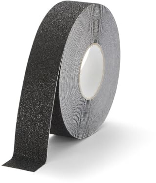 VSafety - Cinta de agarre de seguridad gruesa negra, 50 mm de ancho x 18,3 m de largo