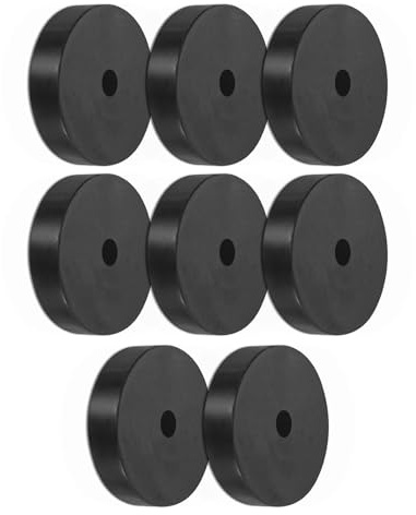M METERXITY 8-Pack Arandelas De Aislamiento De Goma, 1.8 OD 0.3 ID 0.4 Grueso Almohadillas De Aislamiento Antivibración Mecánicas Arandelas De Goma Redondas Para Accesorios [Negro]