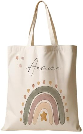 Manufaktur Liebevoll Stoffbeutel mit Namen Stofftasche Personalisiert Kinderbeutel Kindergarten Wechselwäsche