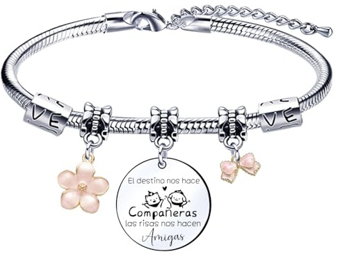 YZLPLP Pulsera Amiga Regalo Cumpleaños Navidad Regalo de Graduación para Amigas Regalos Originales para Amigas Pulsera de Mejor Amiga Regalos Personalizados Amiga(3)