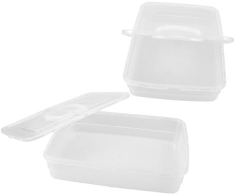 LIGIGWASH 2pezzi Scatola Traslucida Con Coperchio Per Lievitazione Impasto Pizza Contenitore Per Conservazione Impasto Pane Vassoio Impilabile Portatile