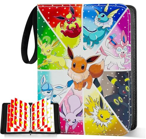Trading Card Binder 900 Pockets, 9 Pocket Premium Collection Card Album Folder with 50 Double-Sided Removable Sleeves, Portable Game Cards Storage Holder Case with Zipper for Boys Girls Gifts