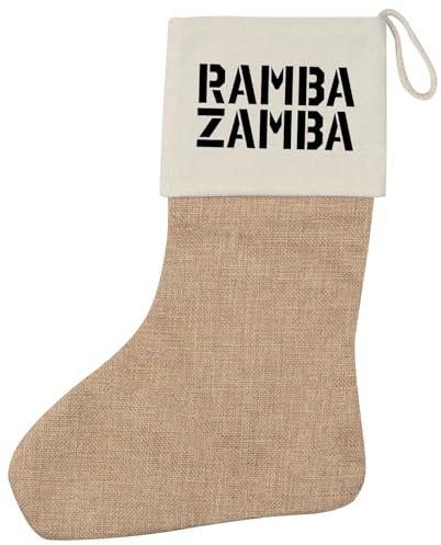 Huuraa Weihnachtsstrumpf Rambazamba Schriftzug Geschenk Beige Jute Rambazamba Geschenkidee