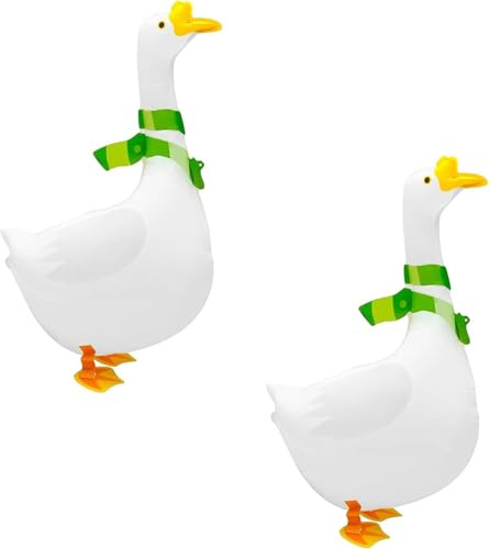 Gleemix Gans Luftballons Geburtstag, 2 Stück Goose Airwalker Ballon, Folienballon Gans, Tier Walking Luftballons, Goose Ballon Tiere für Kindergeburtstag, Dschungelparty, Bauernhof Geburtstag Deko
