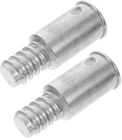 ibasenice 2 Pack Threaded Extension Pole Adapter Tips for Mop Brush | Aluminum Alloy, Secure American Thread Design, Easy Installation, Silver Finish, Household and Commercial Use