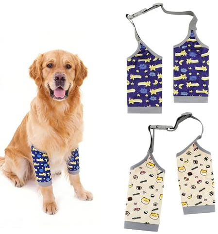 Ellenbogenbandage Hund, Hundebeinschutz Set, Ellbogenschoner für Hunde, 2 Stück Recovery Sleeve Hund mit atmungsaktiven für Vorderbeine Hund, Kniebandage für Gelenkschutz, Operationen und Kälte (XXL)