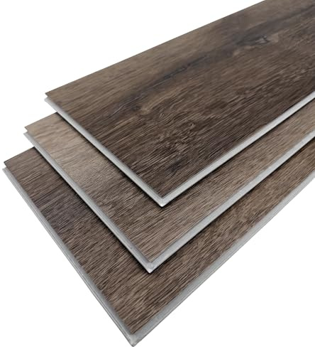 SPC Vinyl Click Flooring 6.5mm Rigid Core | Waterproof Wood Effect Planks with IXPE Underlay | Scratch Resistant & Underfloor Heating Compatible - 1.75m² per Pack (Antique)