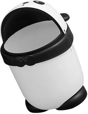 GETAJGHSD Cubo de Basura de Dibujos o de Forma Animados Panda Tapa Pequeño Plástico para Almacenar Basura y Olores en Sala Oficina