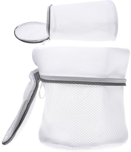 Operitacx Sacchetti per Lavare Scarpe per Protezione Scarpe in Lavatrice 2 in Poliestere Bianco Design Creativo e Portatile e Domestico