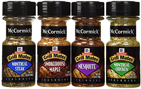 McCormick GRILL MATES 4 Pack Smokehouse Maple - Montreal Steak - Roasted Garlic & HERB - Mesquite SEASONINGS Gift Pack