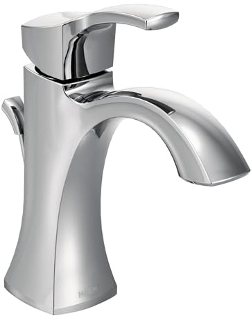 Moen Voss One-Handle High-Arc Bathroom Faucet with Drain Assembly, Chrome (6903)