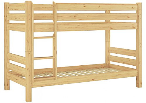 Erst-Holz®Teilbares Etagenbett Massivholz Kiefer 90x200 + Rollrost Hohes Bett Stockbett Doppelbett 60.11-09Ni70