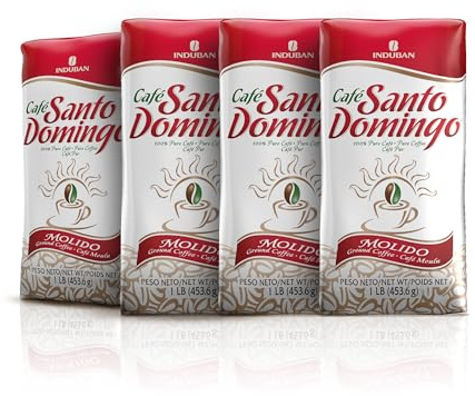 Santo Domingo Café molido café 1 lb. Bolsas de 4 paquetes 4 lbs. total