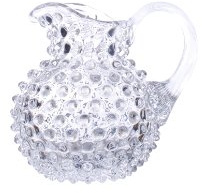Petite carafe en verre de Bohème façon picots
