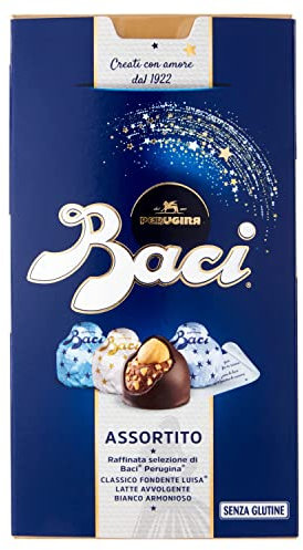 BACI PERUGINA Cioccolatini Assortiti ripieni al Gianduia, Scatola 200g