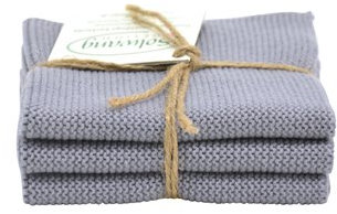Solwang Wischtücher Medium Grau 3er Set Gestrickt Wischlappen Baumwolle Putzlappen