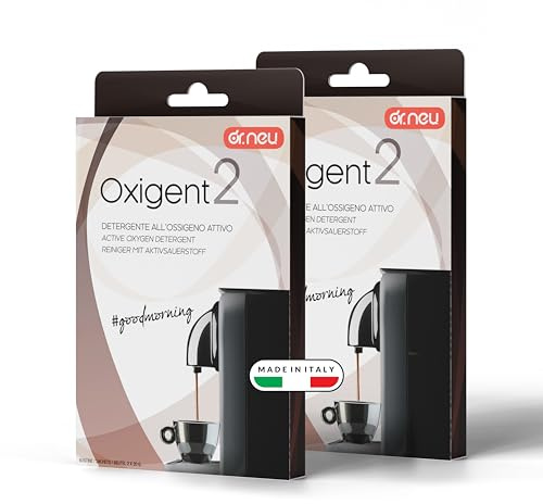 DR. NEU - Detergente in Polvere Oxigent per Macchina Caffè Cialde, Americano, Espresso e Tutte le Altre, Pulitore Macchinetta Caffè con Ossigeno Attivo Contro lo Sporco, 2 Pack da 2 Bustine da 20gr