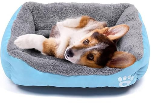 powerking Lit pour Chien, Coussin de Tapis imperméable pour Animal de Compagnie et Coussin de Couchage pour Chat Kitty et Petit Chien Chiot, Doux et Lavable(Bleu)