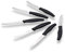 ECHTWERK Coltello da pane, pratico coltello da colazione da 6 pezzi, in acciaio inox con bordo seghettato, adatto per panini, baguette e torte, manico ergonomico in plastica, nero