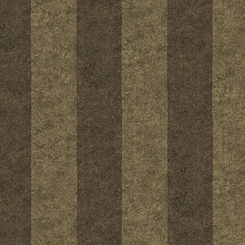 BRICOFLOR Vliestapete | Tapete Streifen Gestreifte Tapeten Streifentapete - Tapete Diele & Flur - Braun | 10,05 x 0,70 m = Rolle 7.04 m²