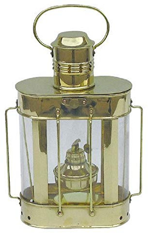 Kabelgattslampe Schiffslampe 27cm Messing Petroleumbrenner Lampe