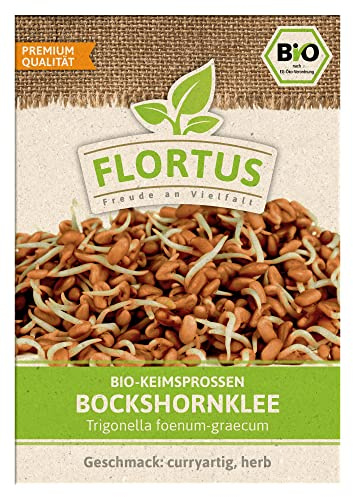 FLORTUS BIO Keimsprossen Bockshornklee | Gesunde & leckere Keimsprossen | Sprossensaat | Keimsprossen | Keimsaaten