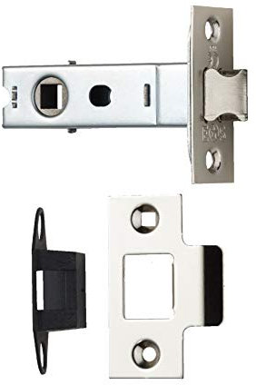 CE Bolt-Through Tubular Latch - 76mm / 3 inch Back Set - Polished Nickel
