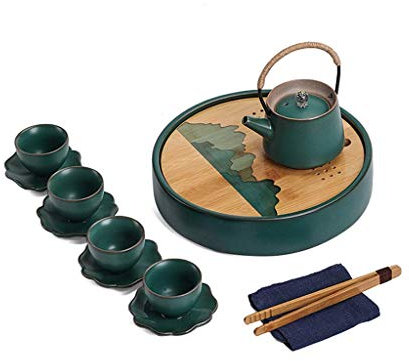 GAXQFEI Juego de Té Moderno Conjunto de Cuatro Tazas One Pot Simple Sala de Estar Balcón Té Haciendo Tea Maker
