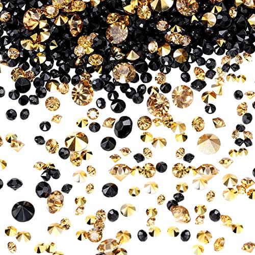 10000 diamantini trasparenti da spargere sulla tavola per matrimoni, cristalli acrilici, diamanti sintetici per centrotavola, decorazioni per matrimoni, addio al nubilato, vasi (oro, nero, 3 mm, 4 mm,