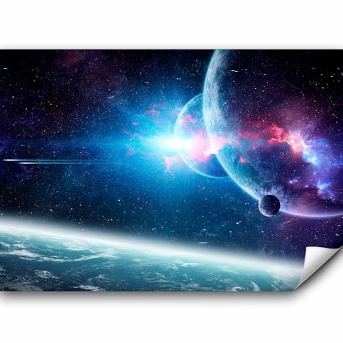 murando - Fototapete Vlies Kosmos Galaxy, 350x256 cm, Schlafzimmer, Full HD | Full HD Druck, 3D-Effekt, lichtbeständige Farben, ideal fürs Wohn- oder Schlafzimmer, schnelle Montage, lichtbeständig, edel