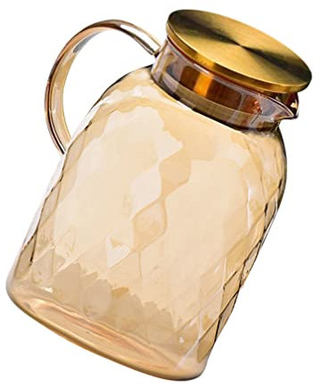 HEMOTON Botella De Agua Fría Tea Pitcher Glass Teapot Jarra De Cristal Pequeña Borosilicate Water Pitcher Ice Drinks Jug Jarra De Agua Mantener Jarra De Té Helado Pava Bebidas Vidrio