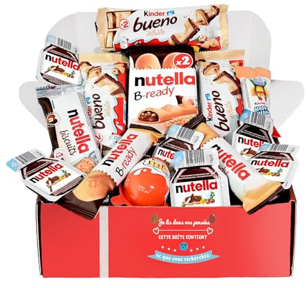 Coffret Cadeau de Chocolats Kinder | Cadeau Original d’Anniversaire, pour Enfants et Couples : Kinder Bueno, Happy Hippo, Schoko-Bons, Kinder Joy.