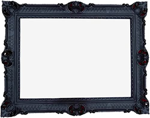 Generisch Cornice per foto gotiche, stile barocco, in oro, 50 x 70 cm, antica, 70 x 90 cm, colore nero