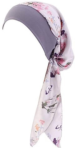 YSTrillion Turbante de Quimioterapia para Mujer,Elegante Verano Sombrero de Chemo,Pañuelo para la Cabeza de Gasa Diadema Para Pérdida De Cabello,Cáncer,Quimioterapia(Morado)